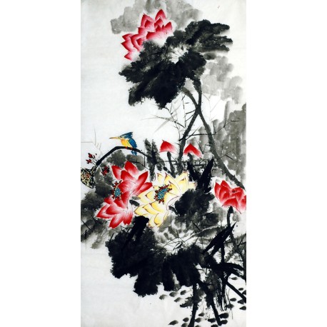 Chinese Lotus Painting - CNAG015402