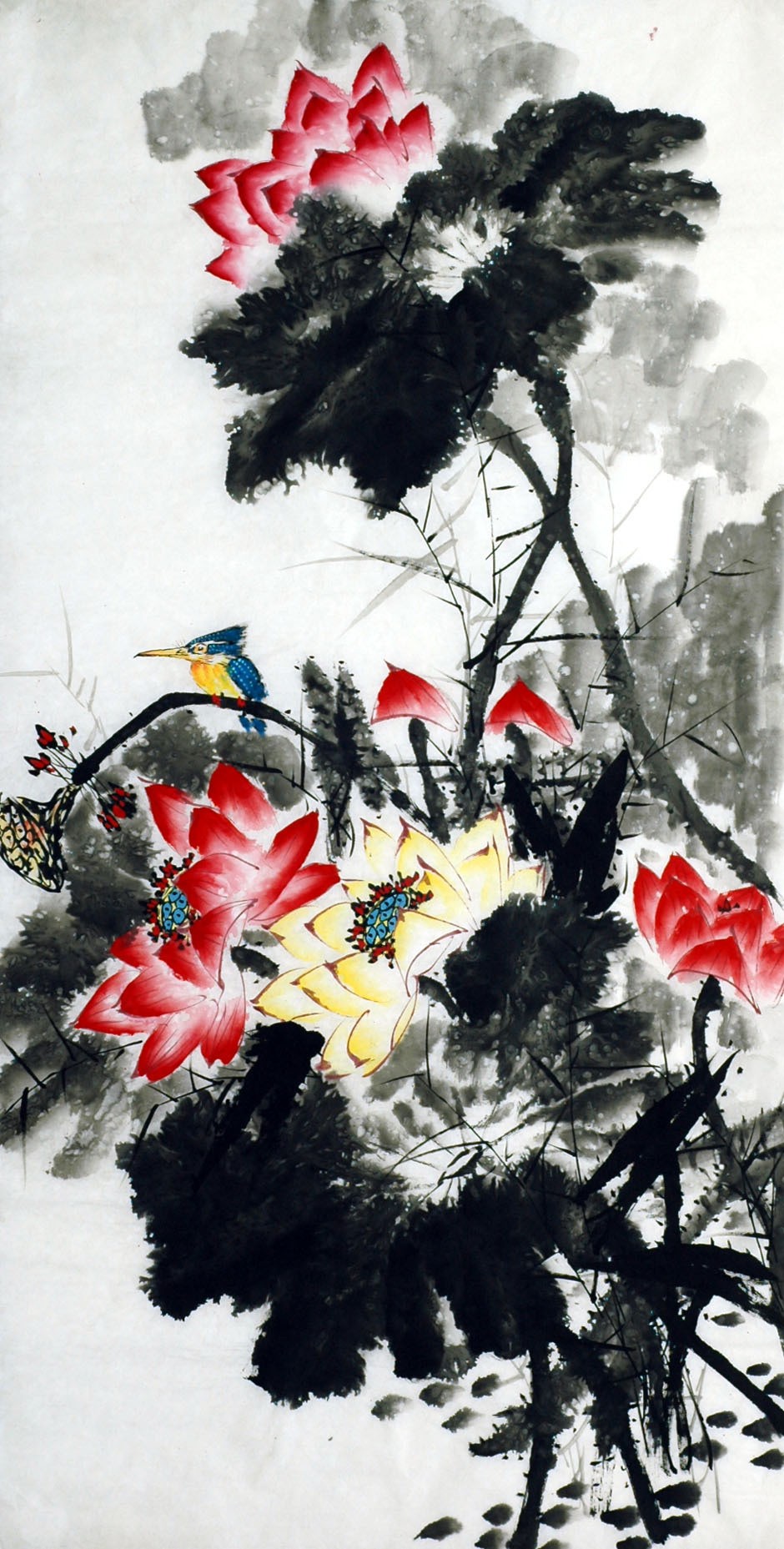 Chinese Lotus Painting - CNAG015402