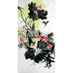 Chinese Lotus Painting - CNAG015403