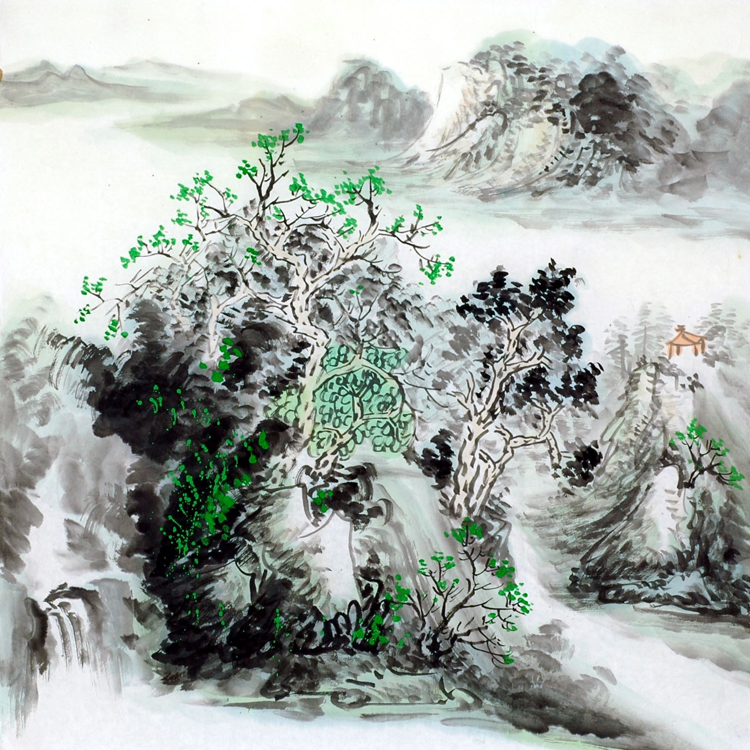Chinese Landscape Painting - CNAG007079