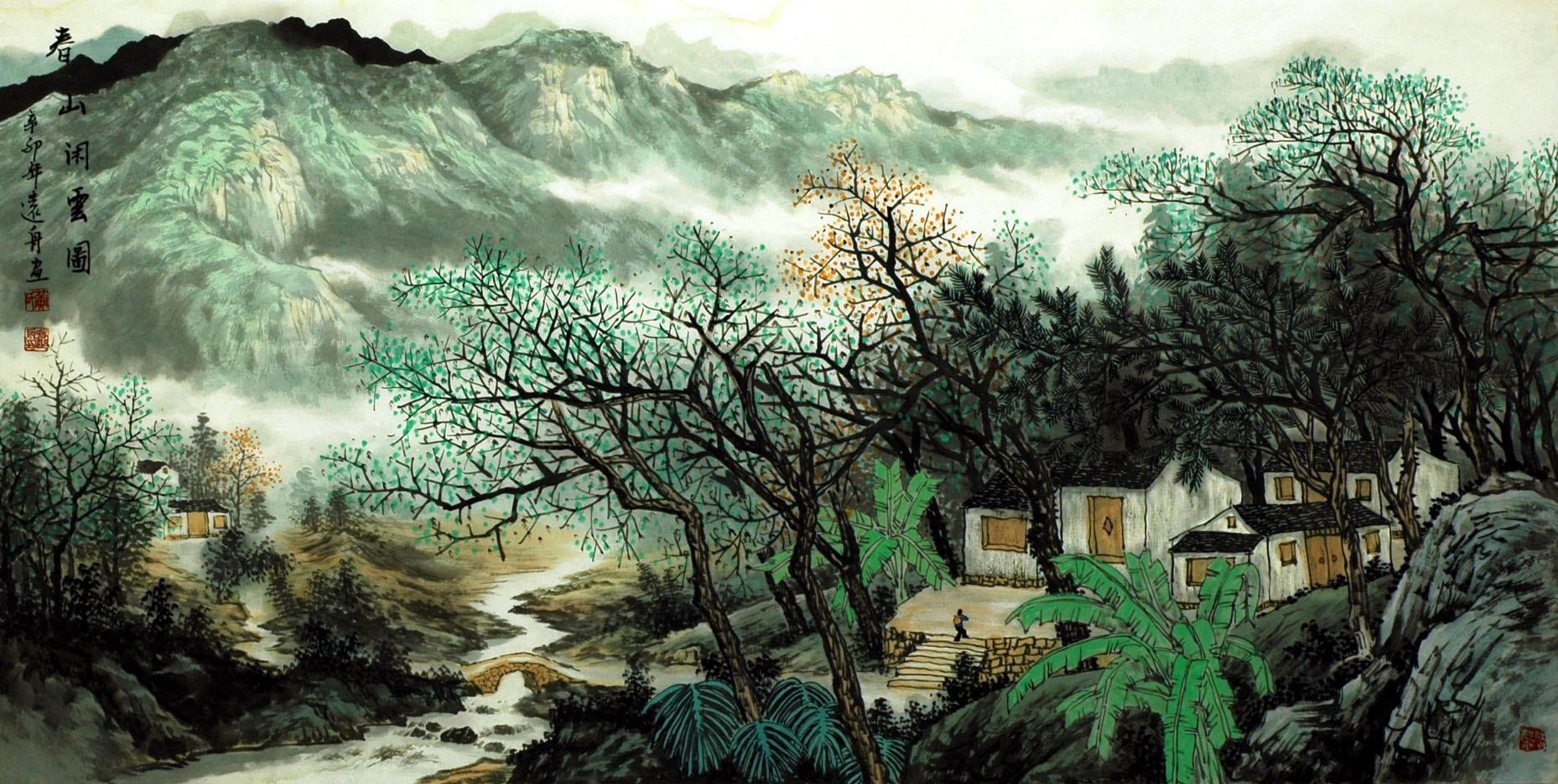 Chinese Landscape Painting - CNAG007162