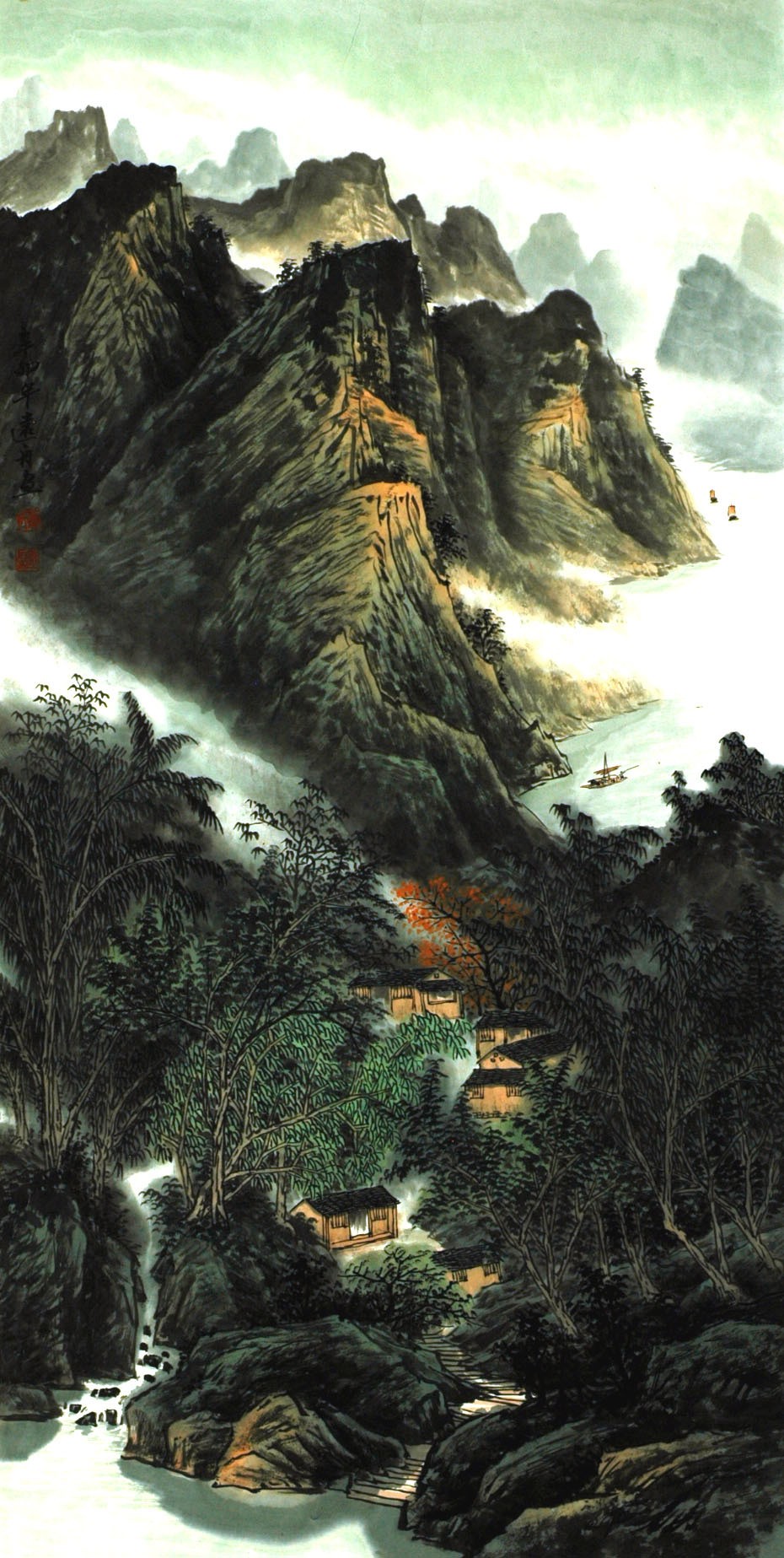 Chinese Landscape Painting - CNAG007163