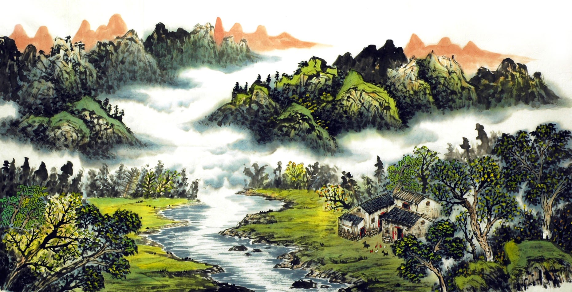 Chinese Landscape Painting - CNAG007309