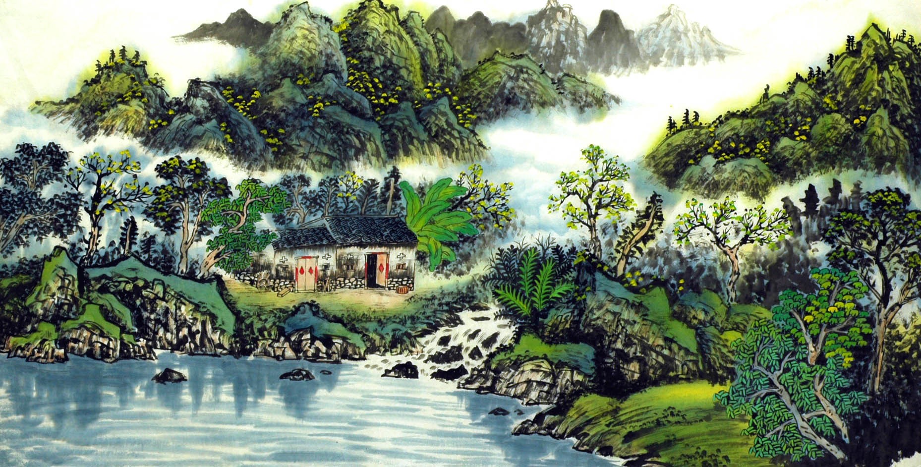 Chinese Landscape Painting - CNAG007312
