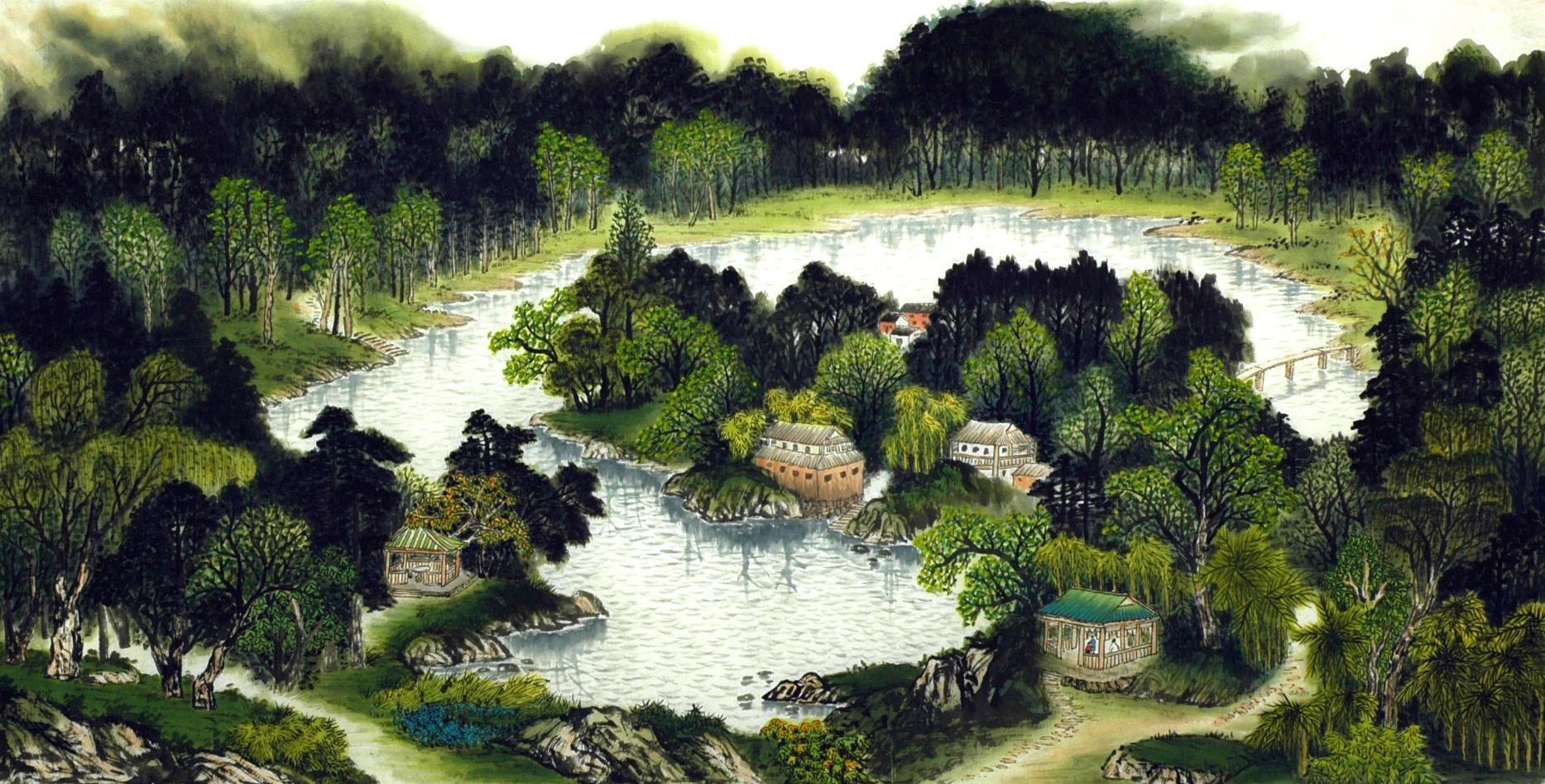 Chinese Landscape Painting - CNAG007317