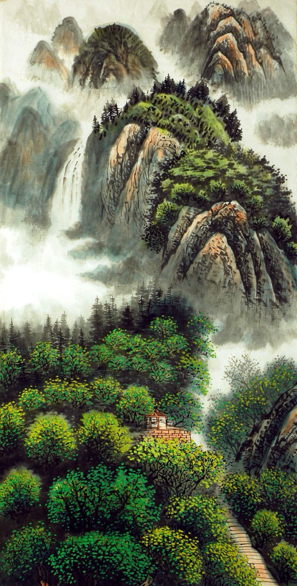 Chinese Landscape Painting - CNAG007326