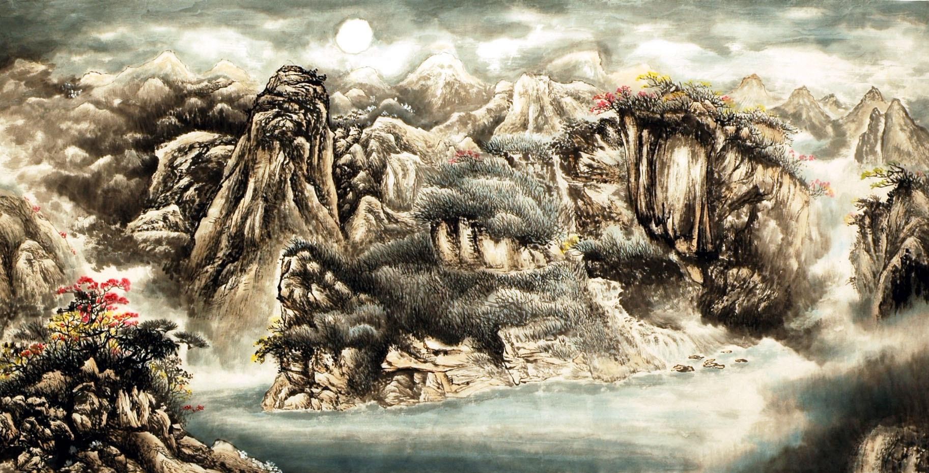 Chinese Landscape Painting - CNAG007328