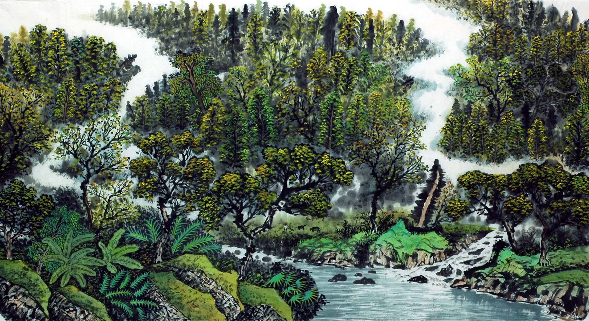 Chinese Landscape Painting - CNAG007413