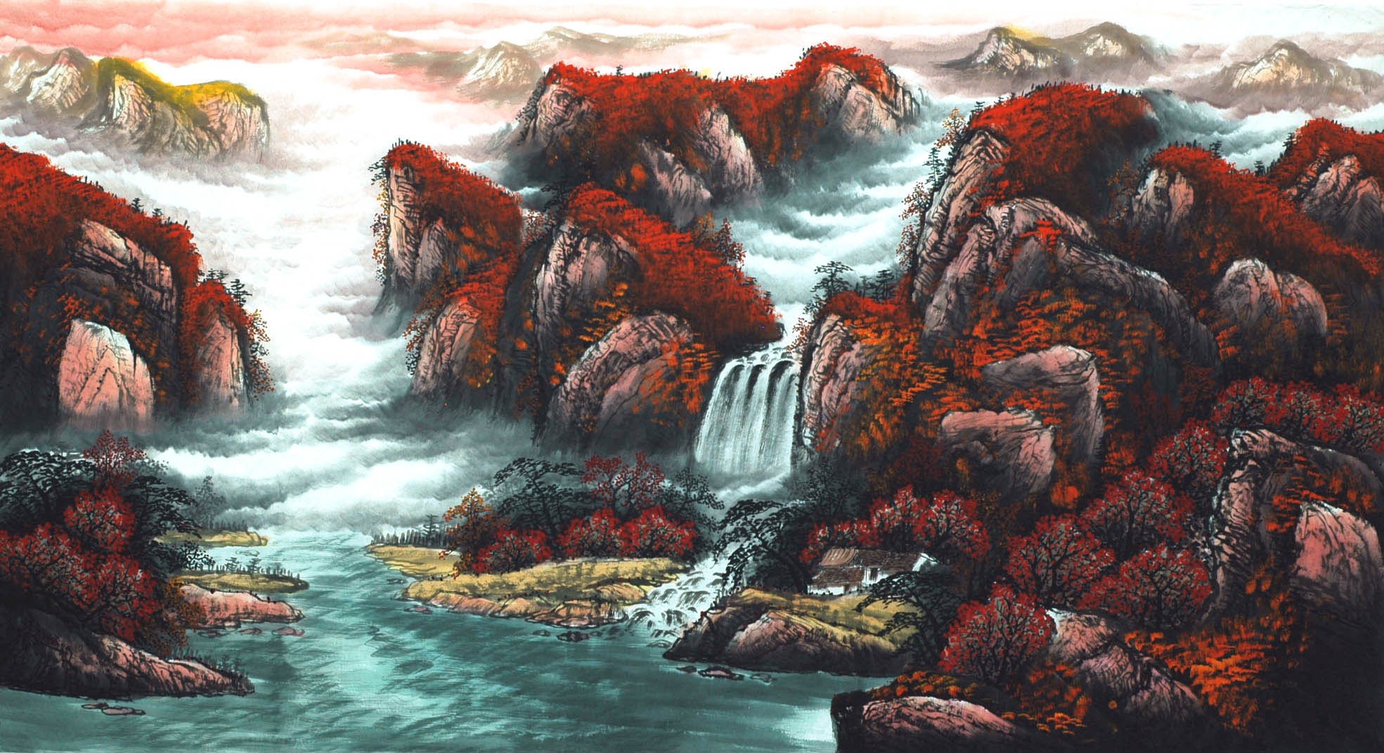 Chinese Landscape Painting - CNAG007417