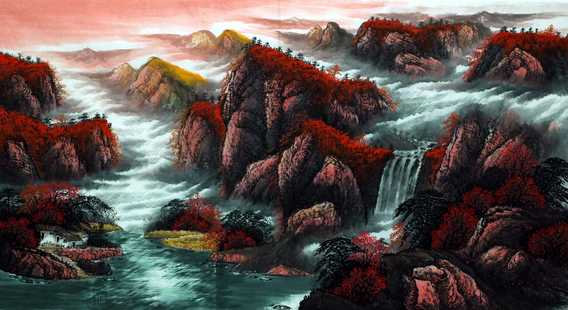 Chinese Landscape Painting - CNAG007418