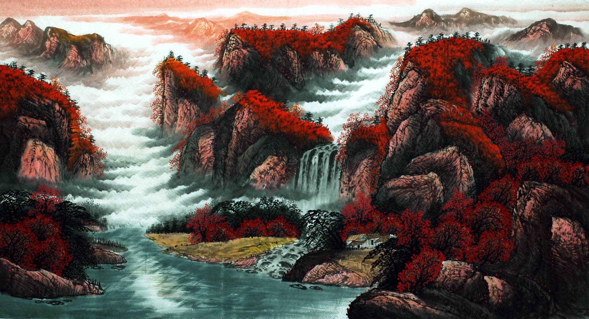 Chinese Landscape Painting - CNAG007419