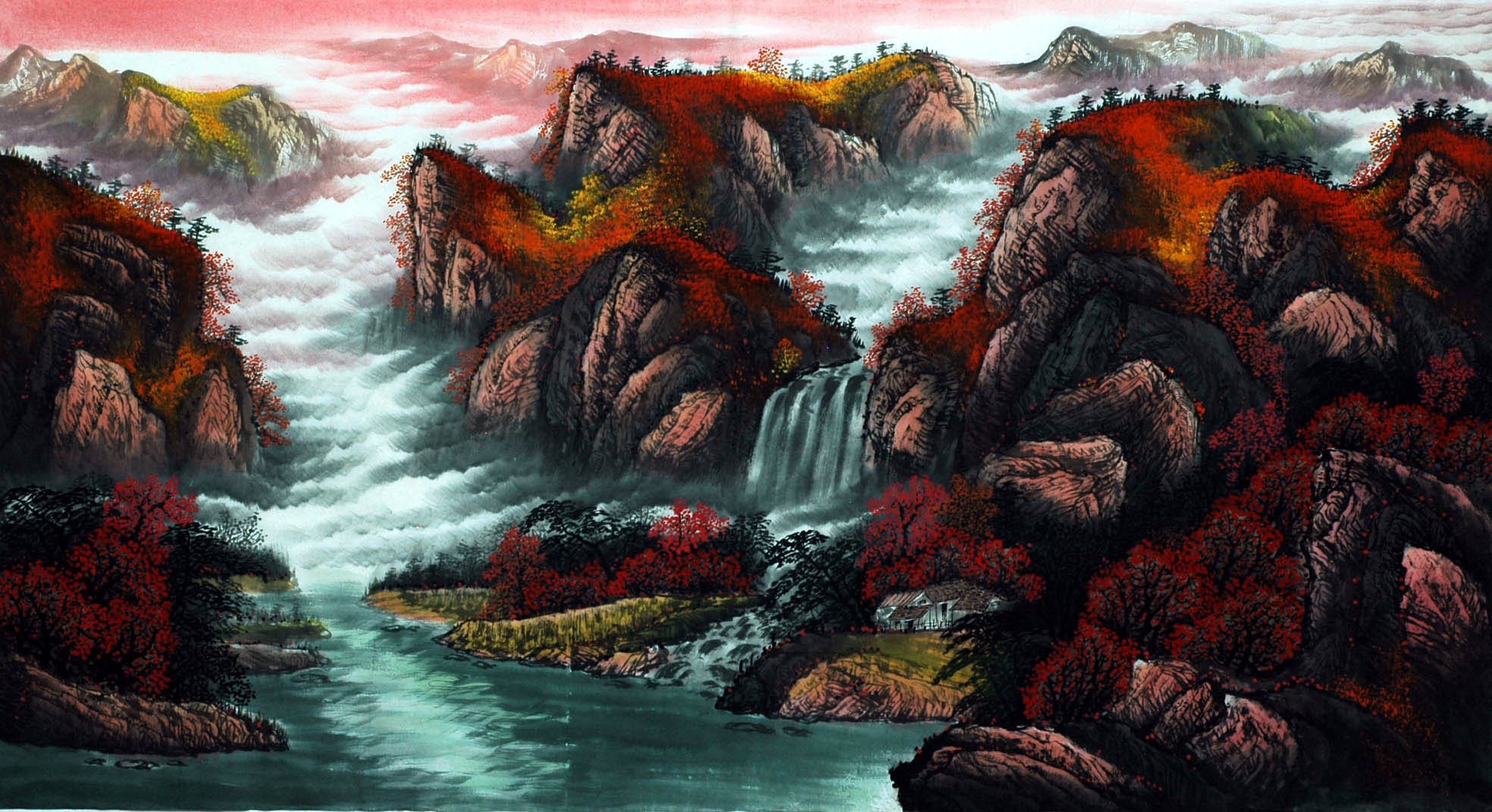 Chinese Landscape Painting - CNAG007420