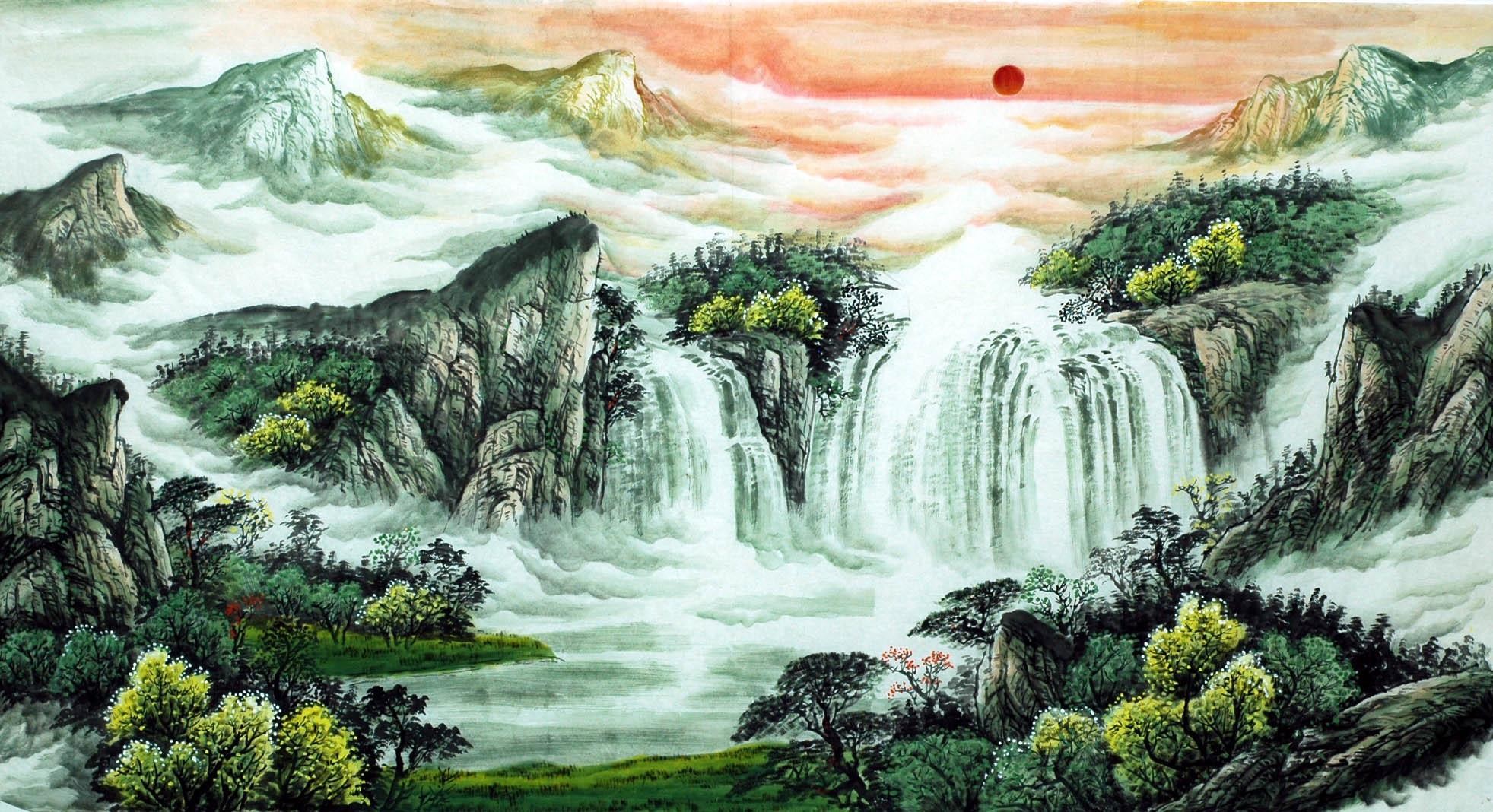 Chinese Landscape Painting - CNAG007421