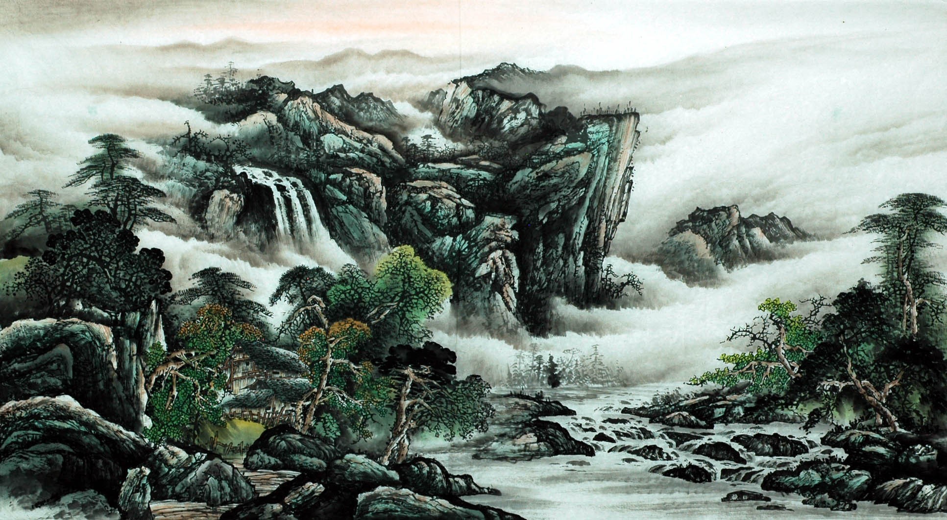 Chinese Landscape Painting - CNAG007422