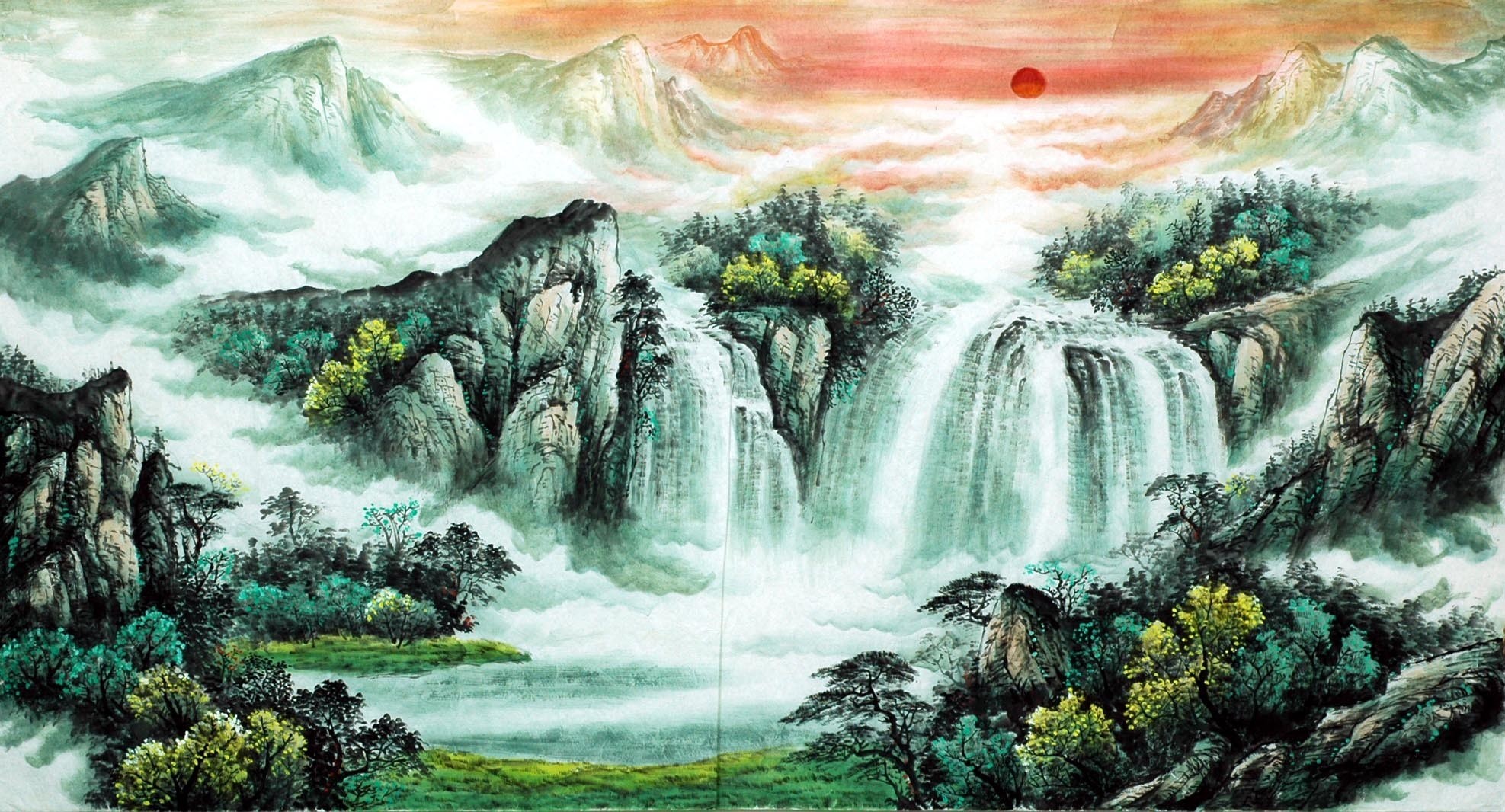 Chinese Landscape Painting - CNAG007426