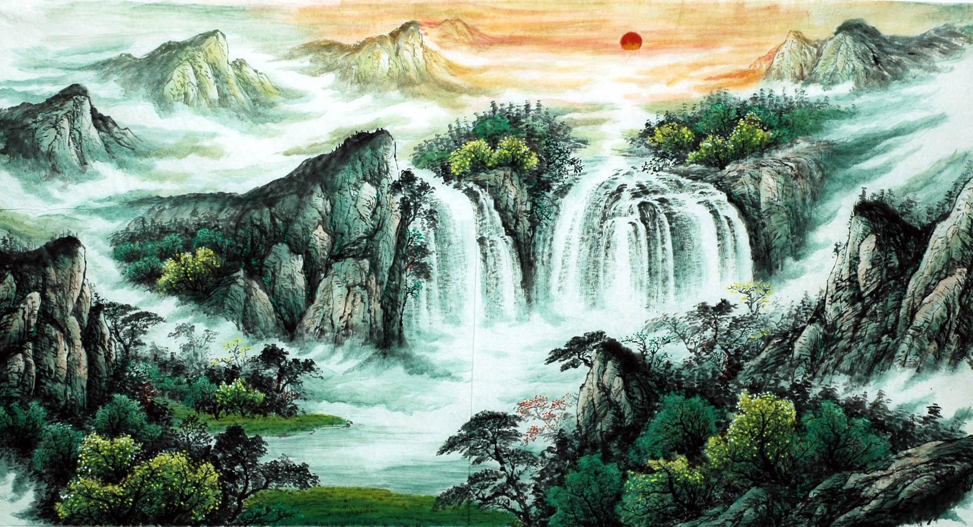 Chinese Landscape Painting - CNAG007427