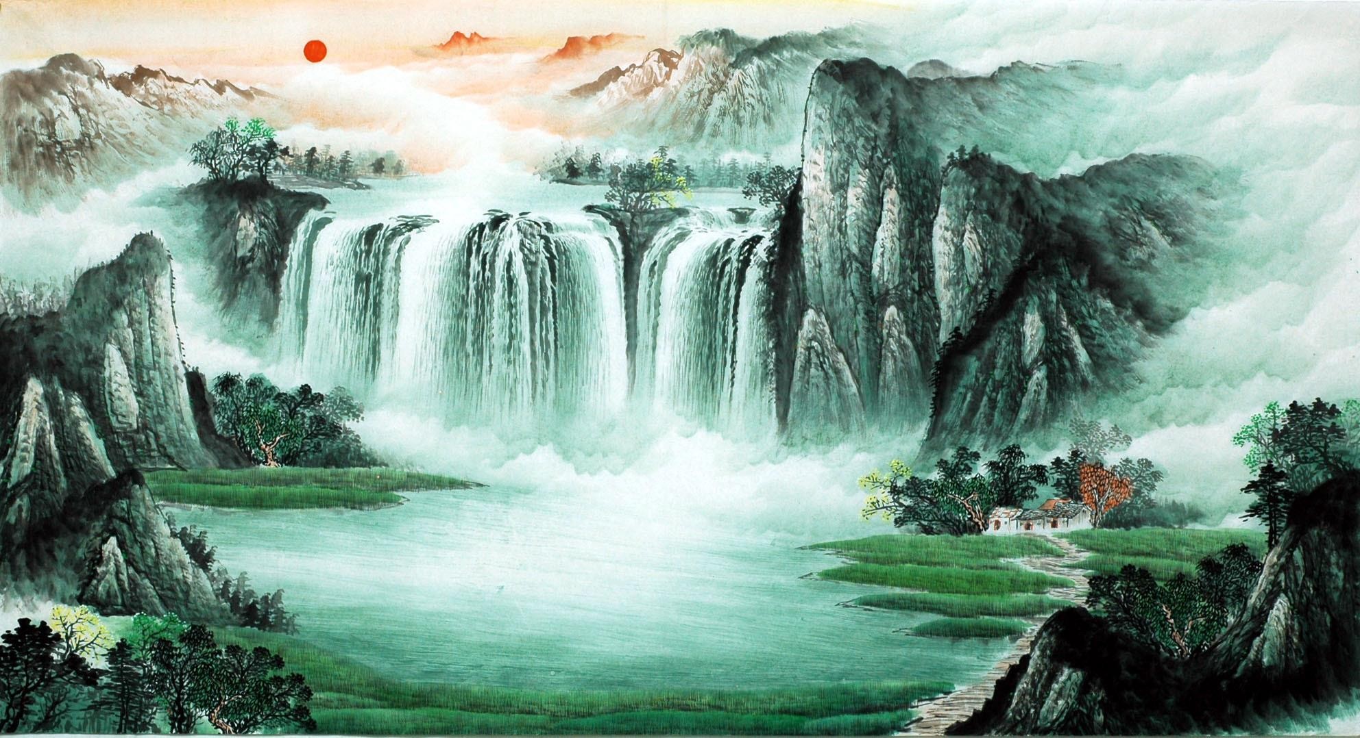 Chinese Landscape Painting - CNAG007428