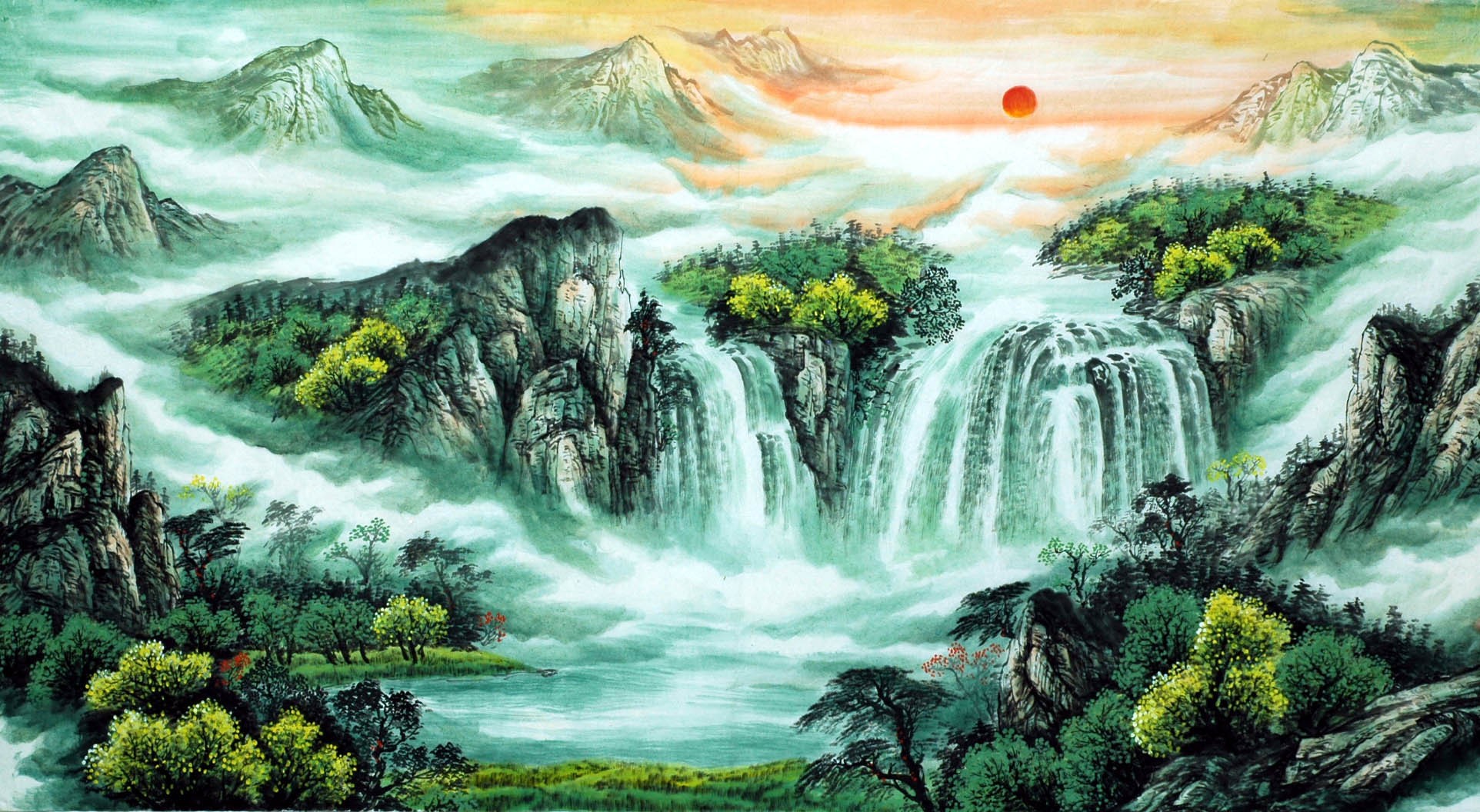 Chinese Landscape Painting - CNAG007429