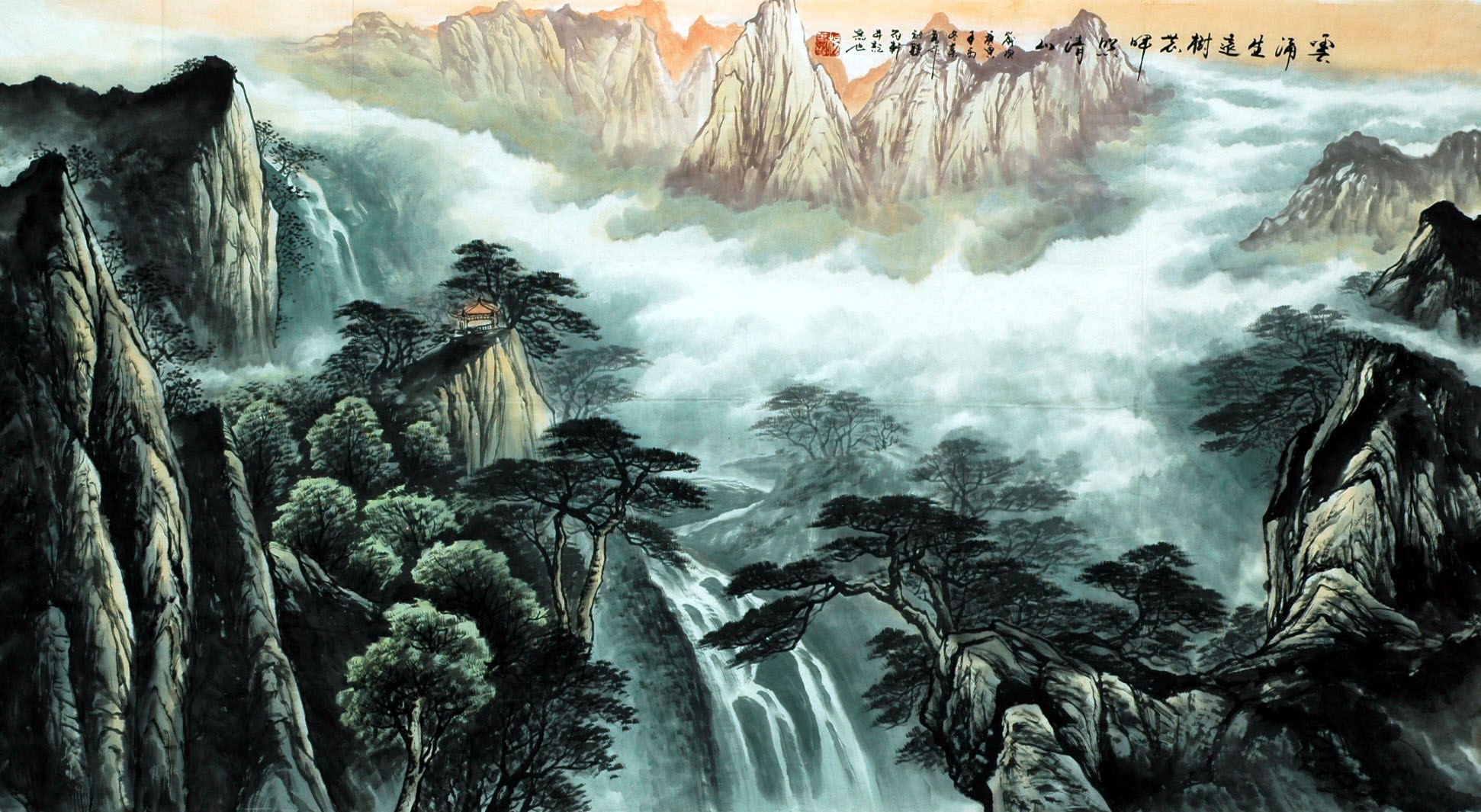 Chinese Landscape Painting - CNAG007430