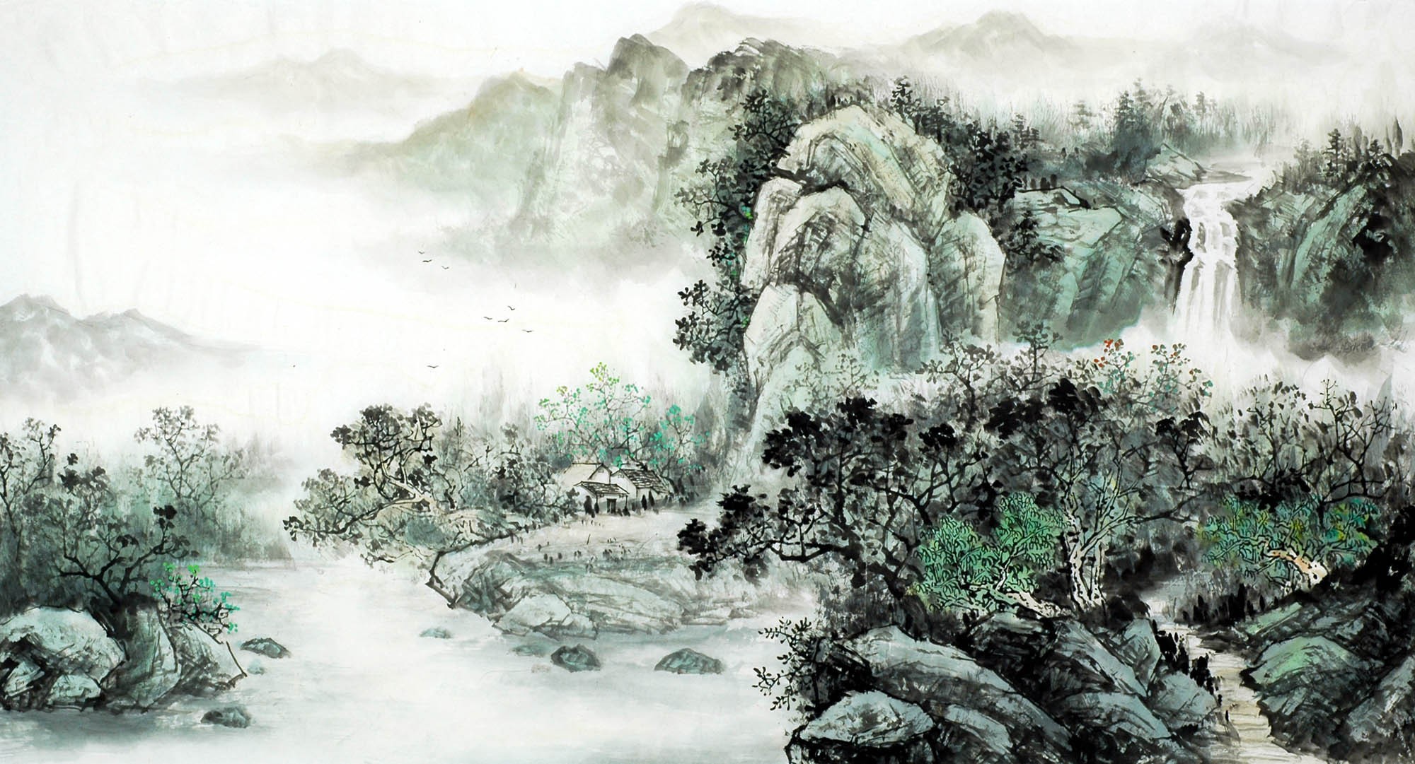 Chinese Landscape Painting - CNAG007431
