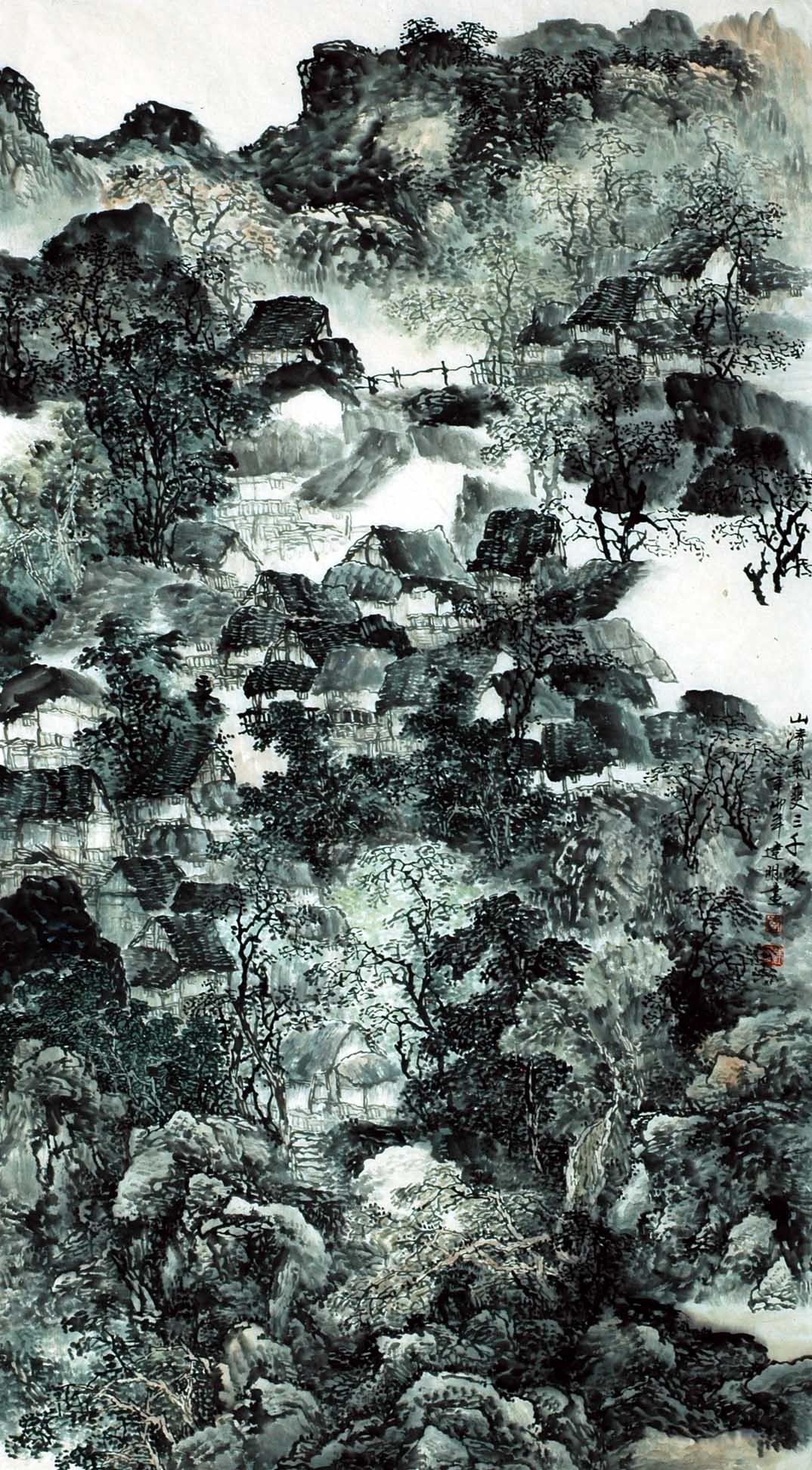 Chinese Landscape Painting - CNAG007433