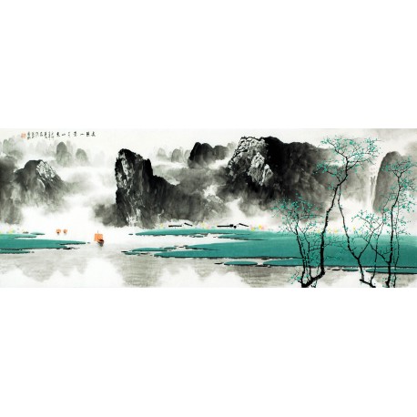 Chinese Landscape Painting - CNAG007436