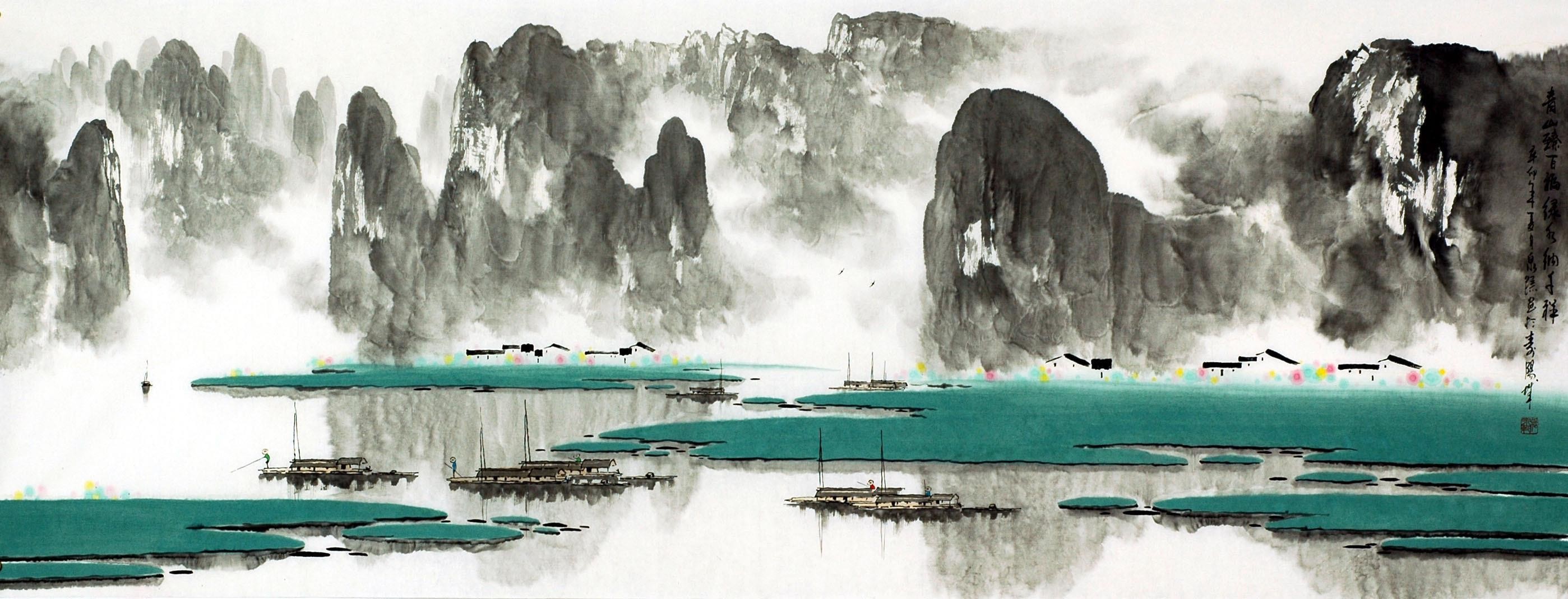 Chinese Landscape Painting - CNAG007439