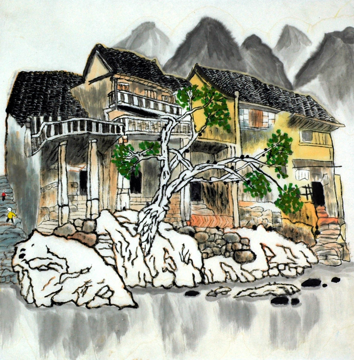 Chinese Landscape Painting - CNAG007475