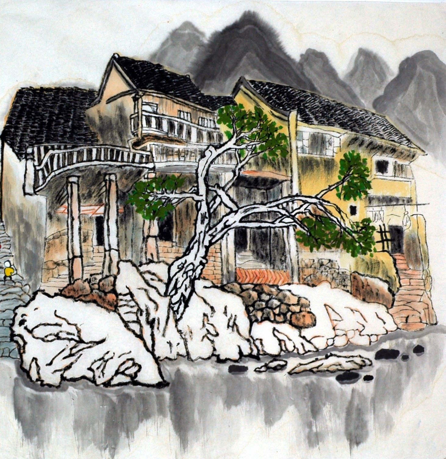 Chinese Landscape Painting - CNAG007477