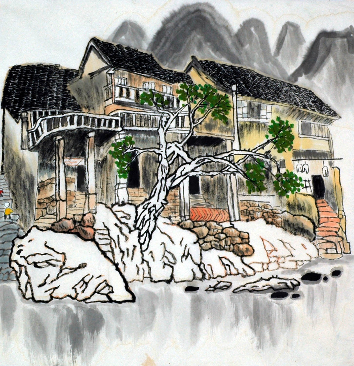 Chinese Landscape Painting - CNAG007478