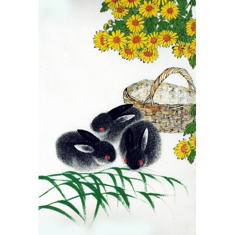 Chinese Rabbit Painting - CNAG007494
