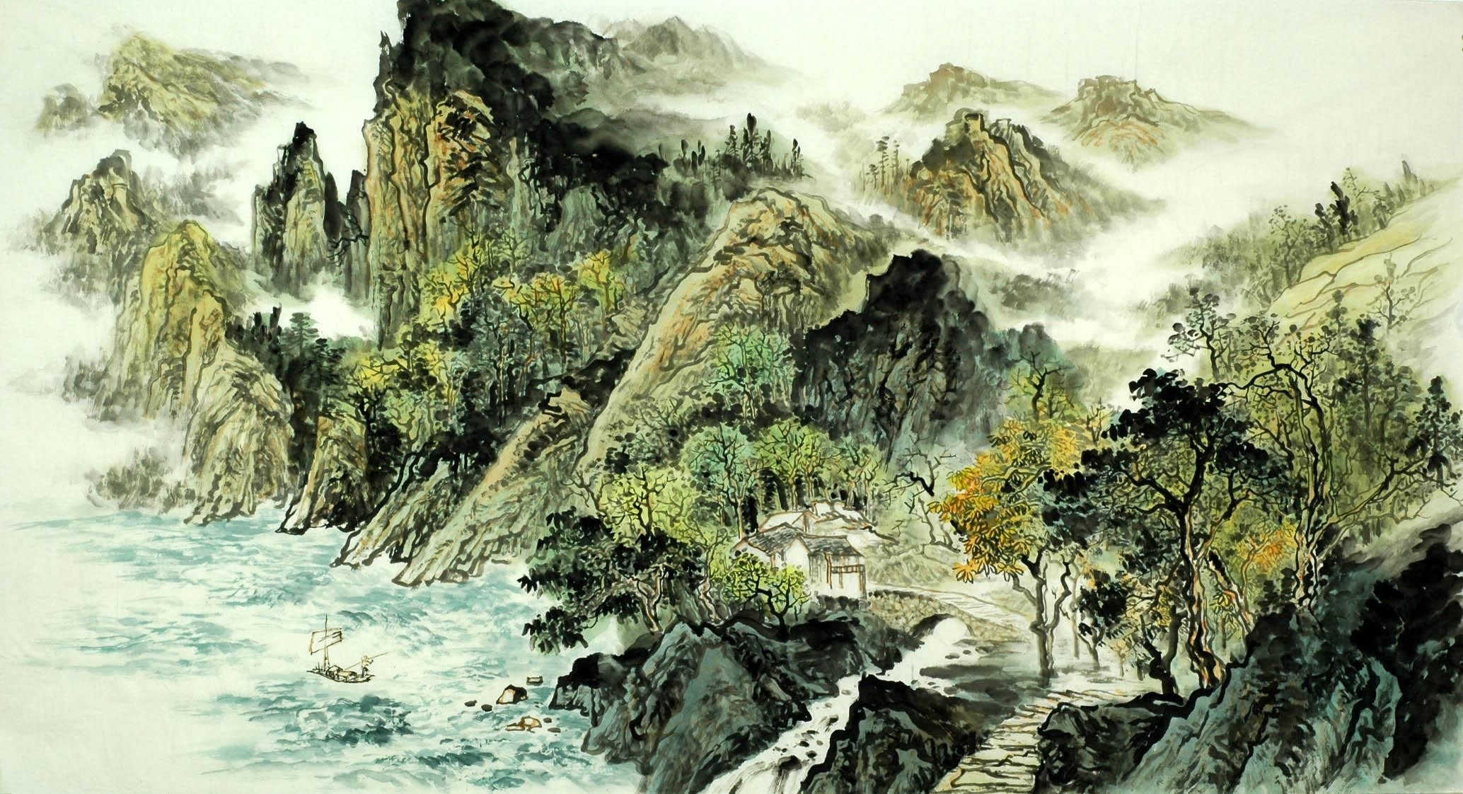 Chinese Landscape Painting - CNAG007518