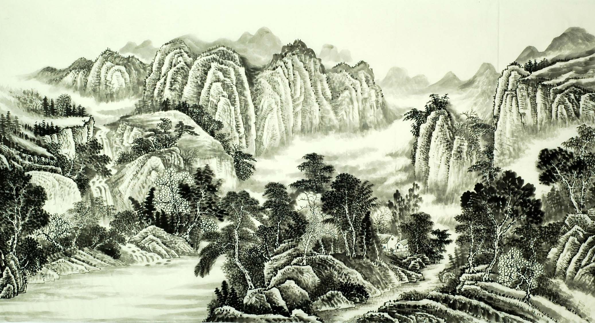 Chinese Landscape Painting - CNAG007523