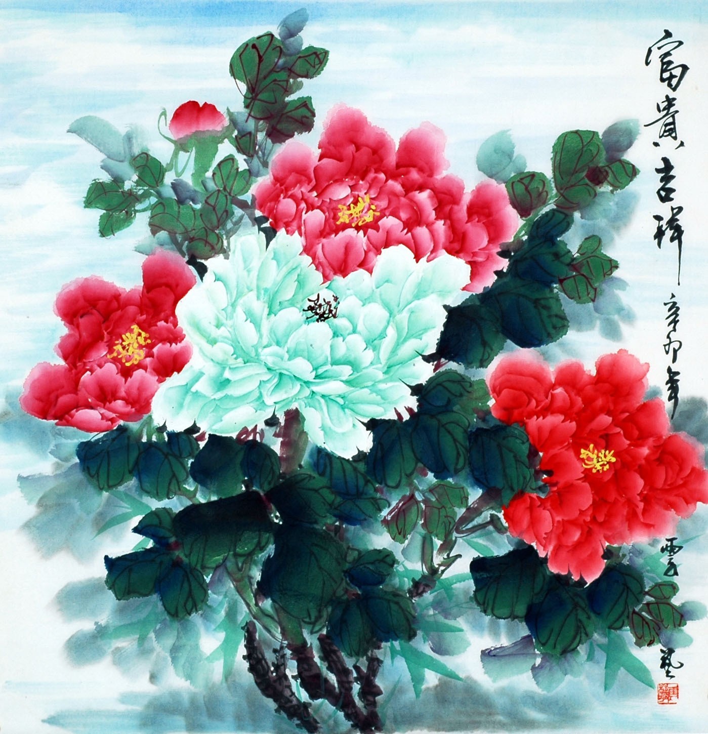 Chinese Peony Painting - CNAG007545