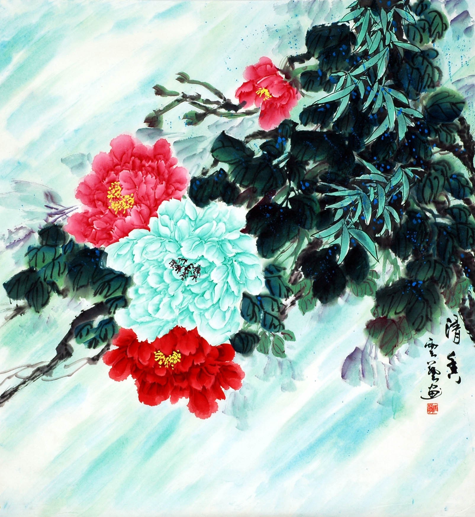 Chinese Peony Painting - CNAG007547