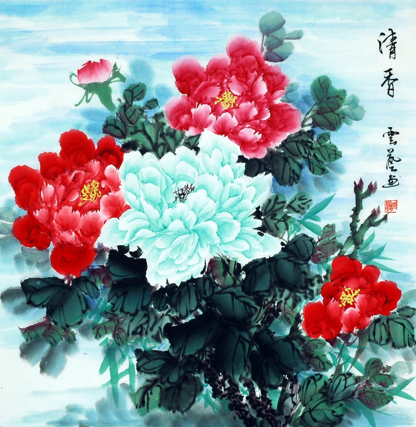 Chinese Peony Painting - CNAG007548