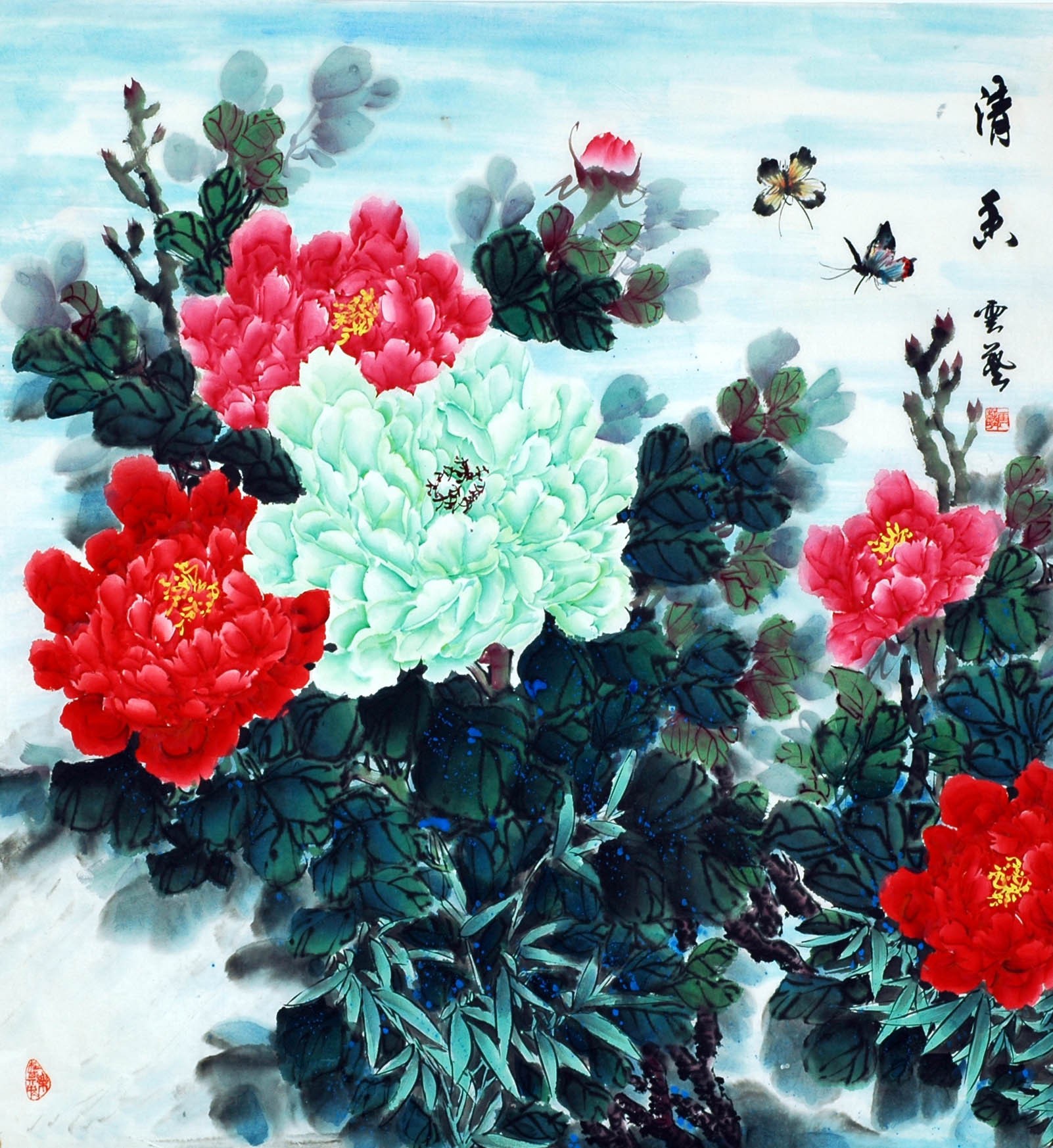 Chinese Peony Painting - CNAG007552