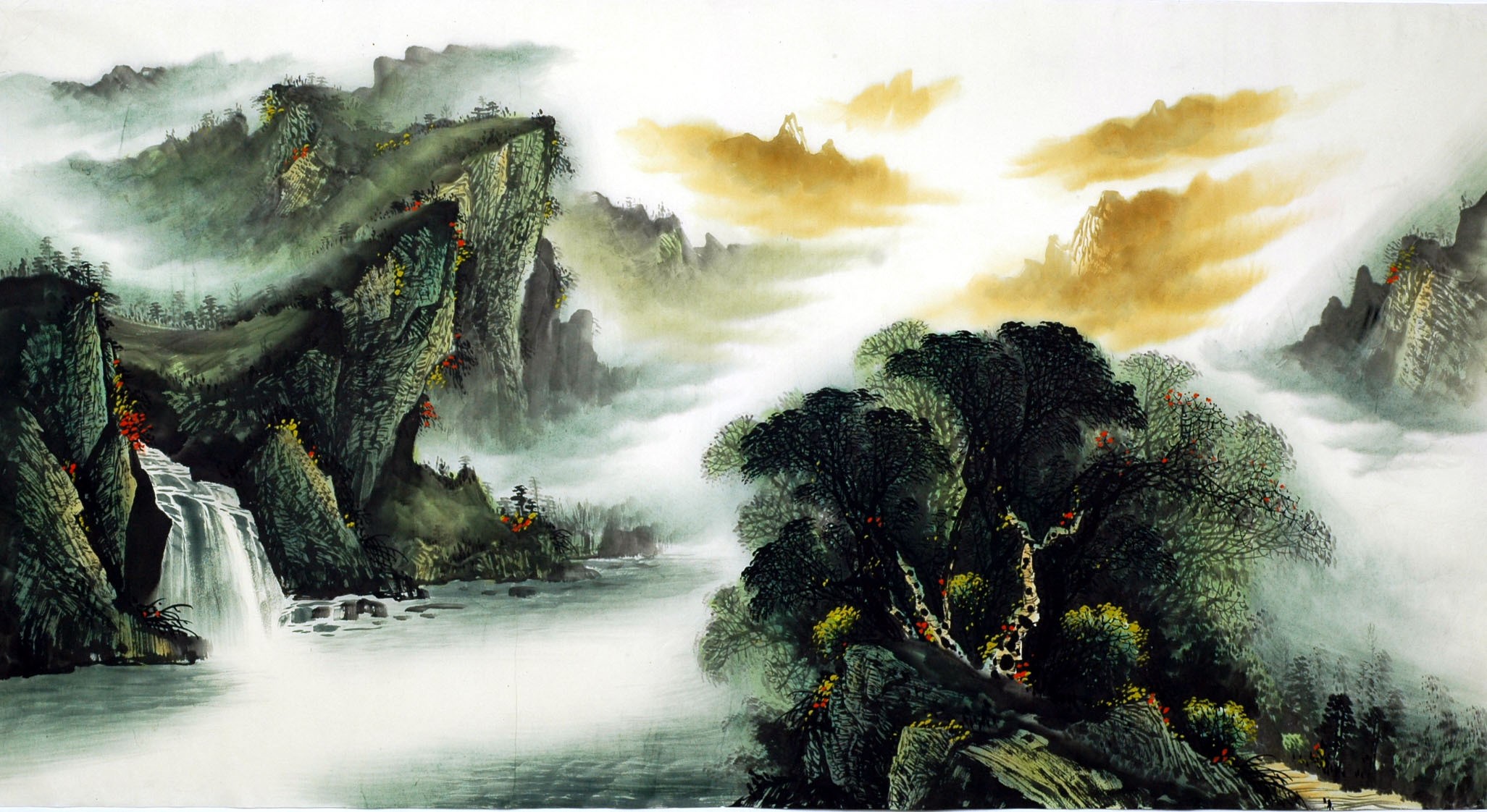 Chinese Landscape Painting - CNAG007573