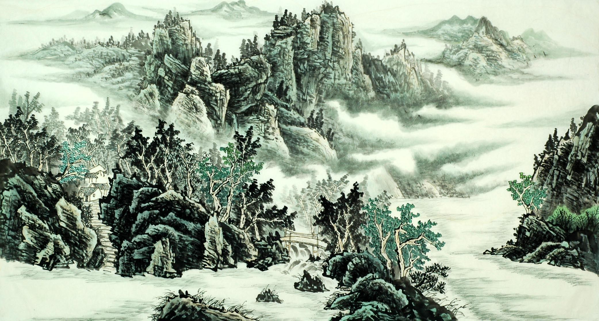 Chinese Landscape Painting - CNAG007576