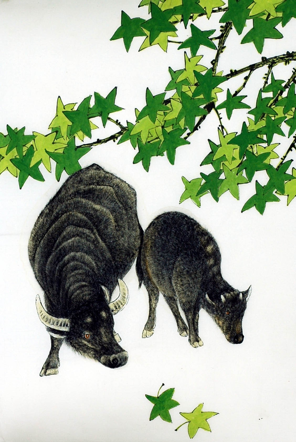 Chinese Cattle Painting - CNAG007579