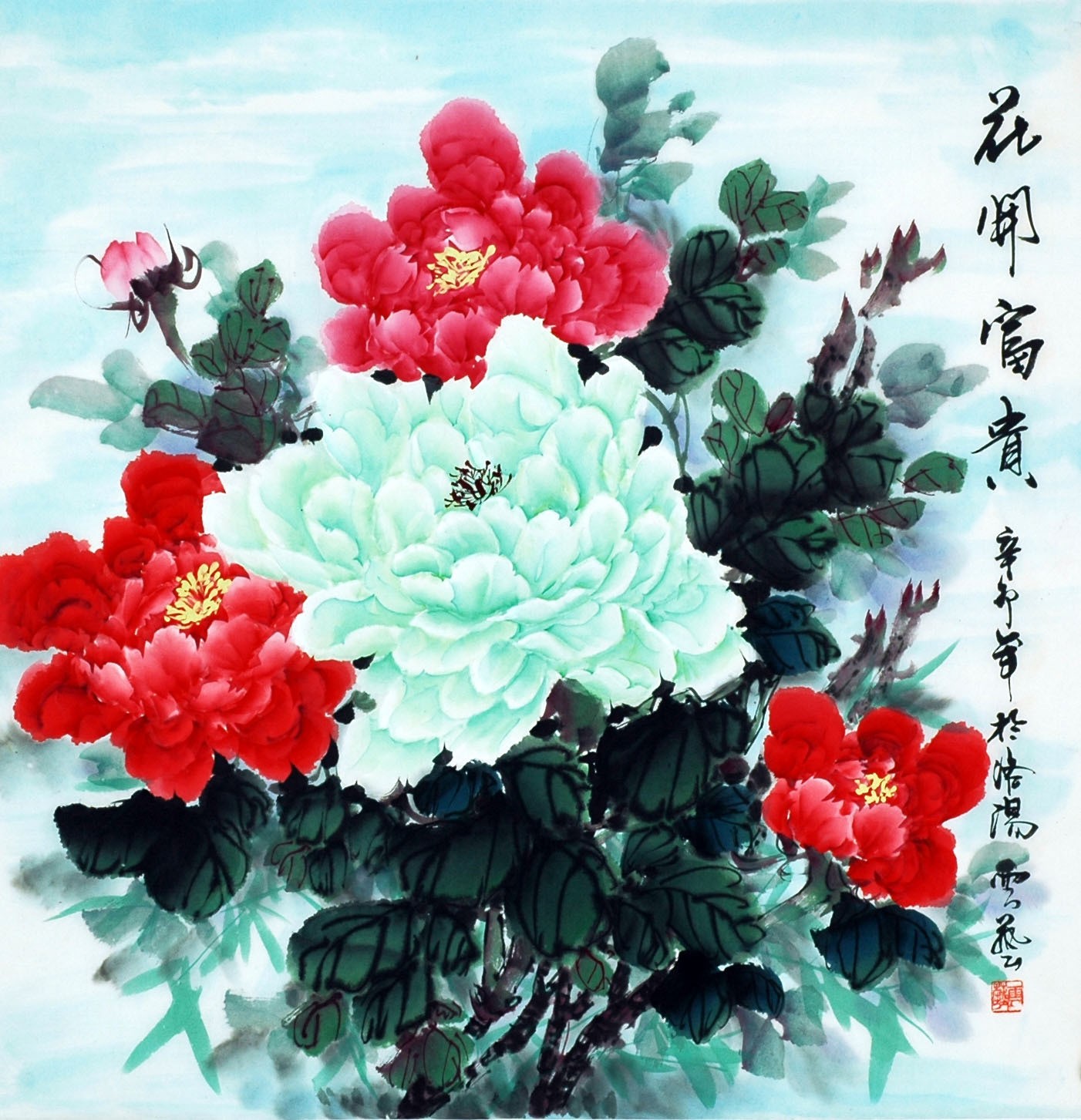 Chinese Peony Painting - CNAG007625