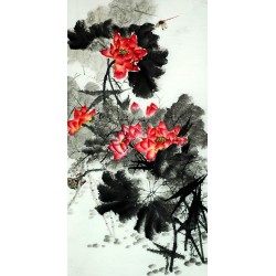 Chinese Lotus Painting - CNAG007707