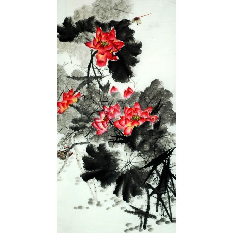 Chinese Lotus Painting - CNAG007707