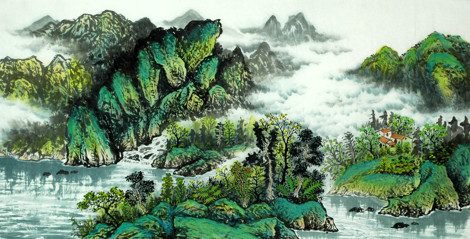 Chinese Landscape Painting - CNAG007719