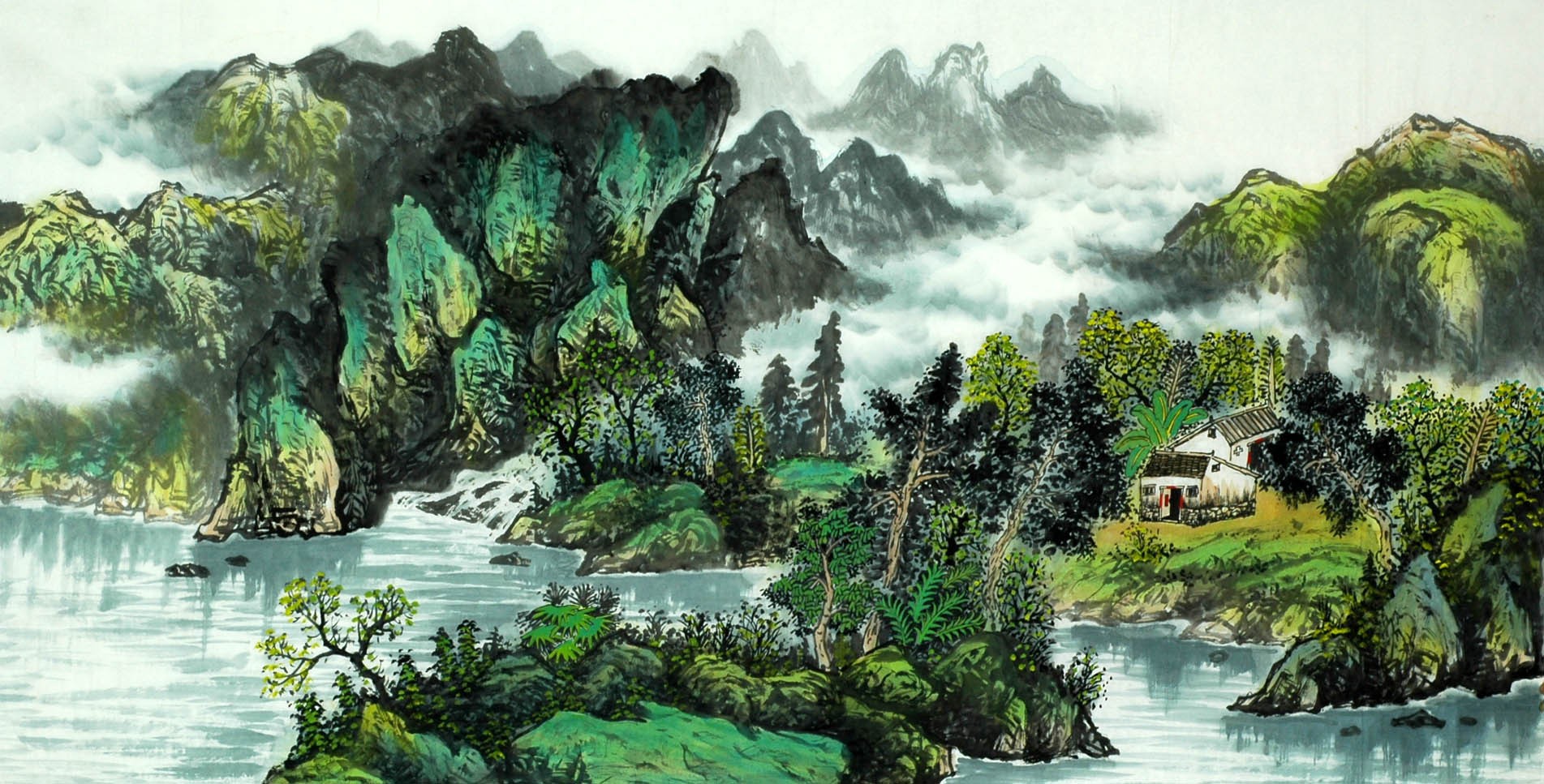 Chinese Landscape Painting - CNAG007720