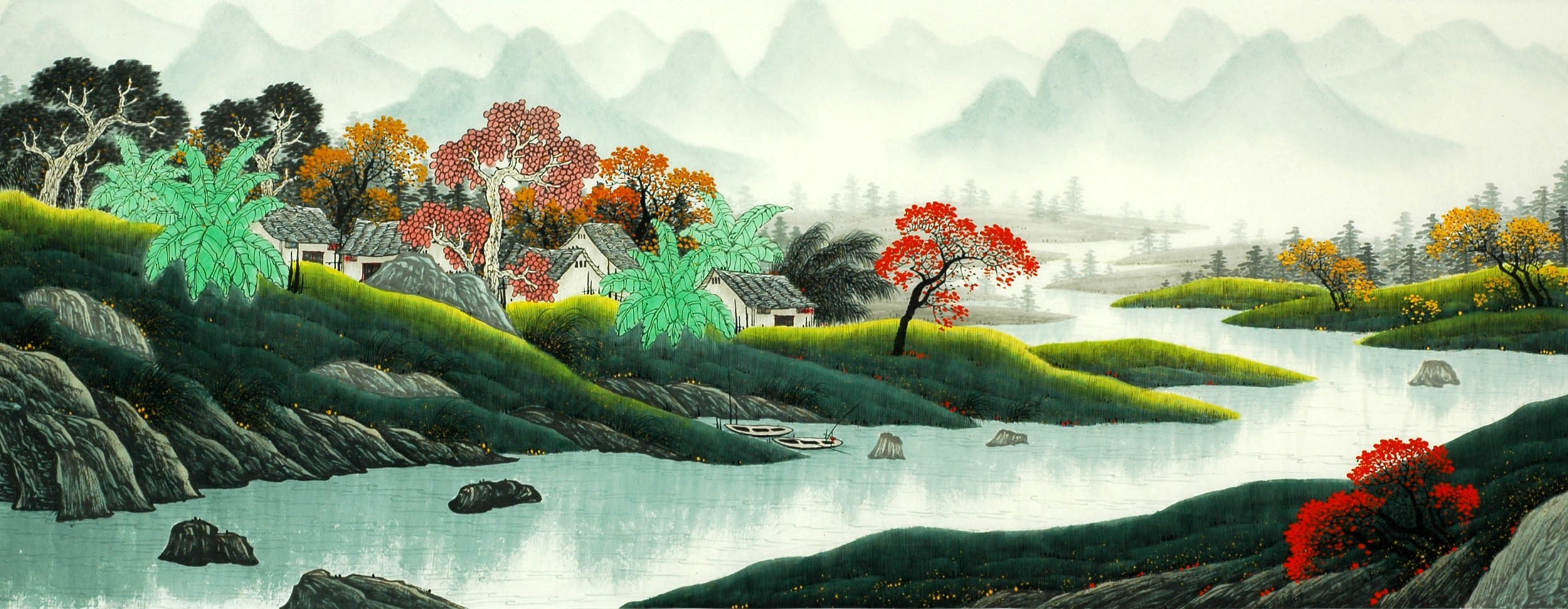 Chinese Landscape Painting - CNAG007774