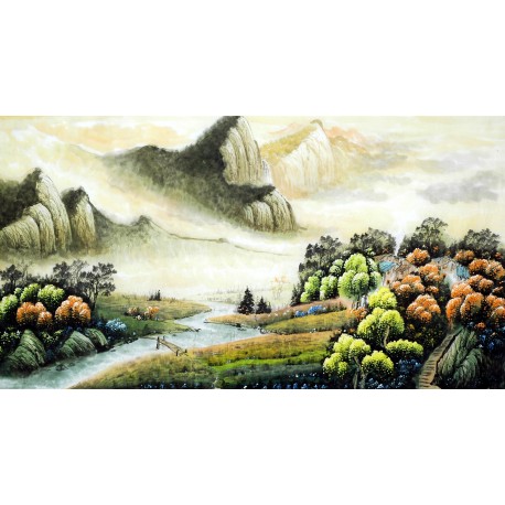Chinese Landscape Painting - CNAG007776
