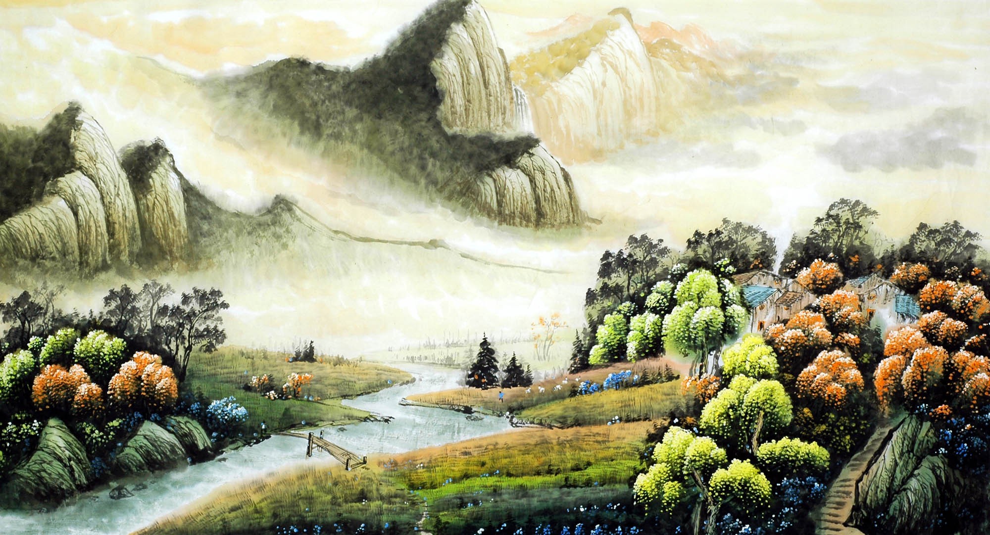 Chinese Landscape Painting - CNAG007776