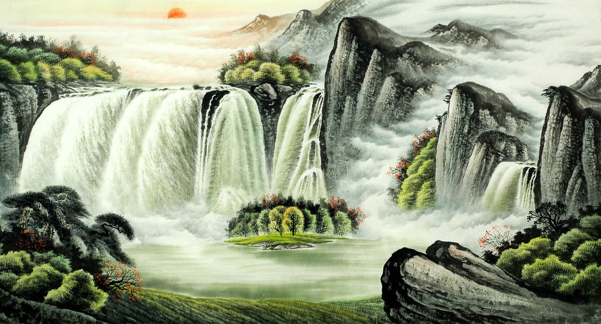 Chinese Landscape Painting - CNAG007777