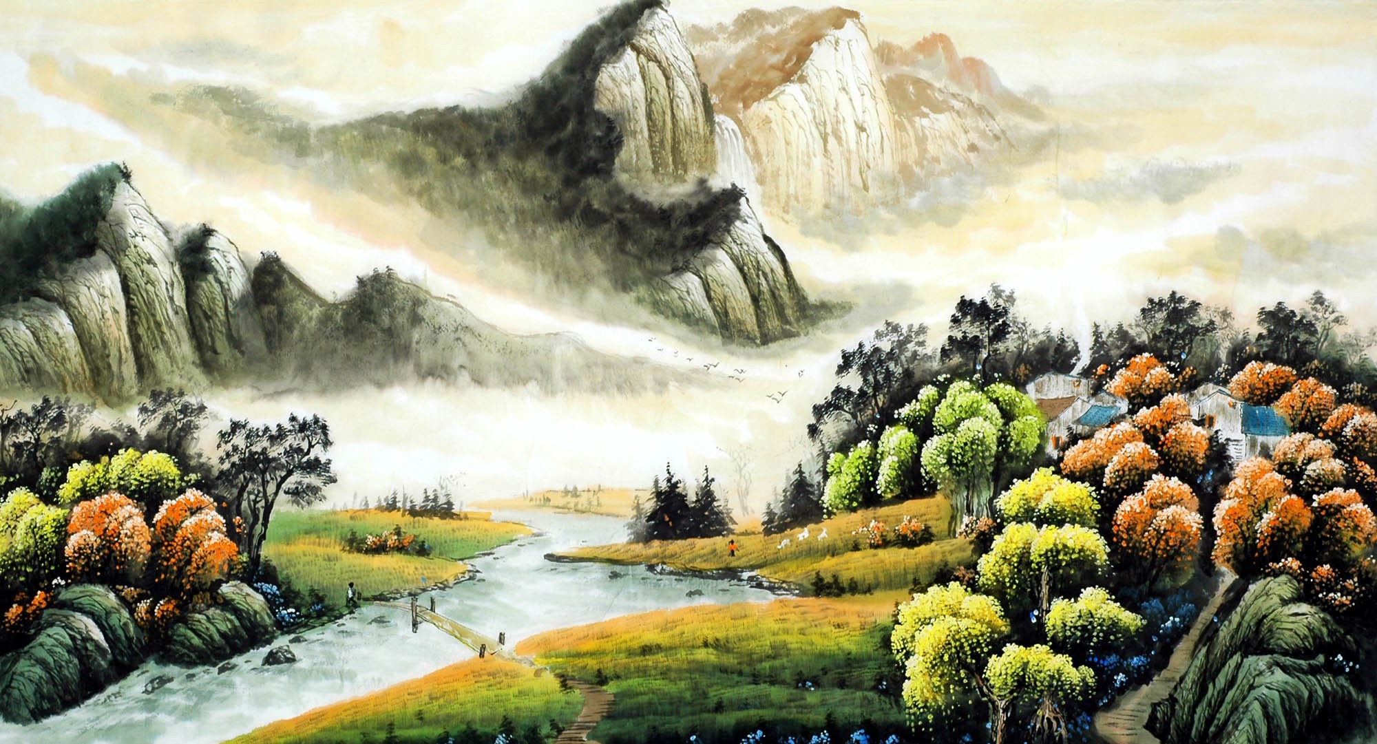 Chinese Landscape Painting - CNAG007786